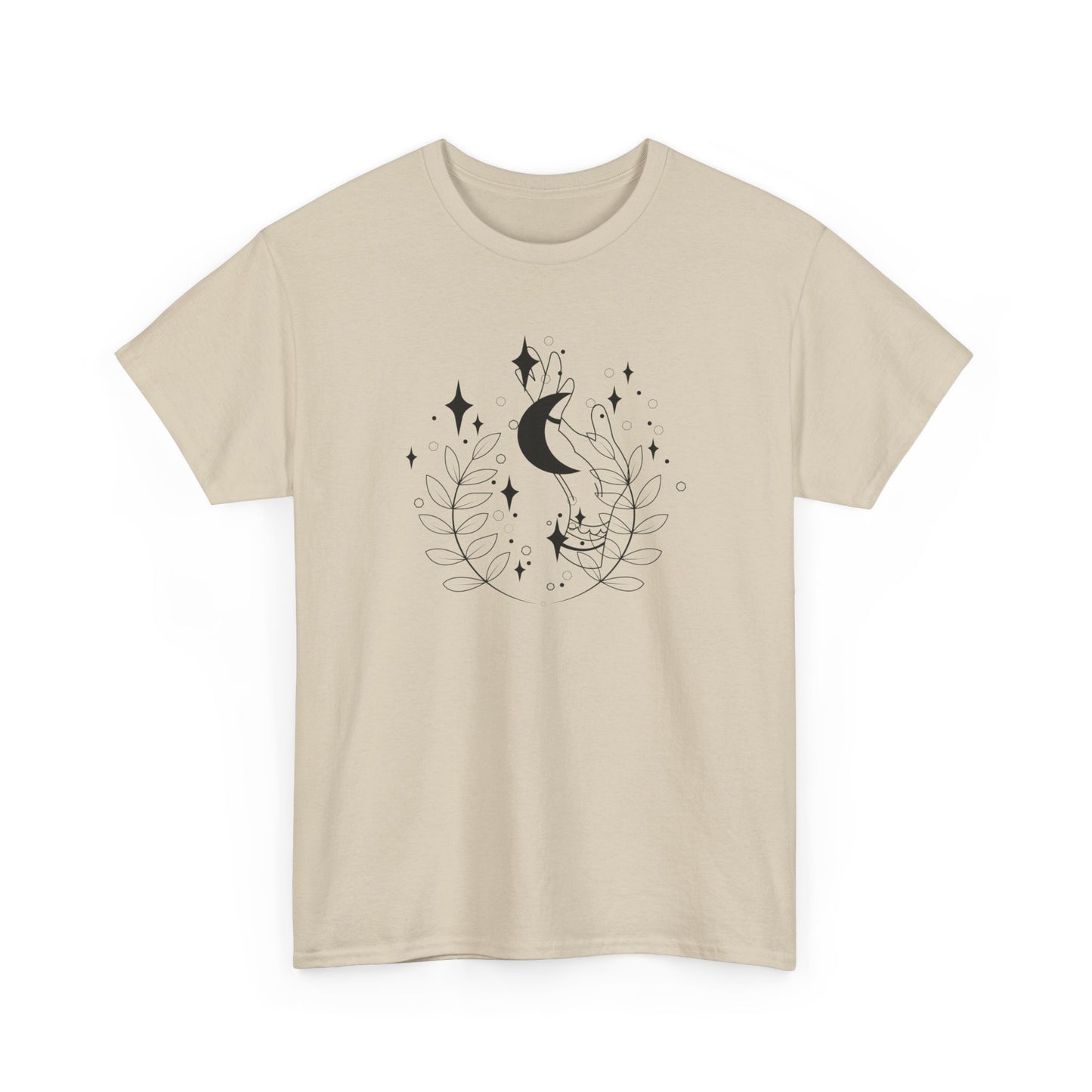 Crescent Moon and Leaves Short Sleeve Tee