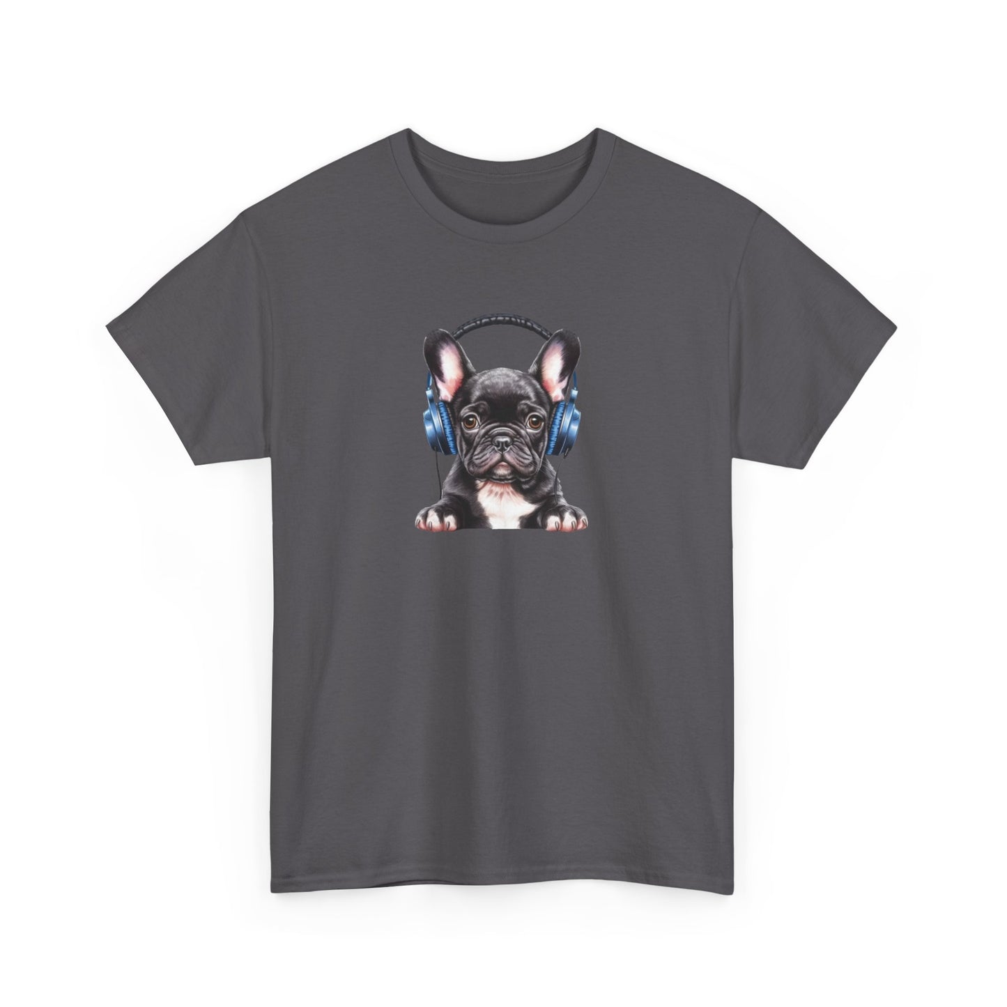 French Bulldog with Headphones Short Sleeve Tee
