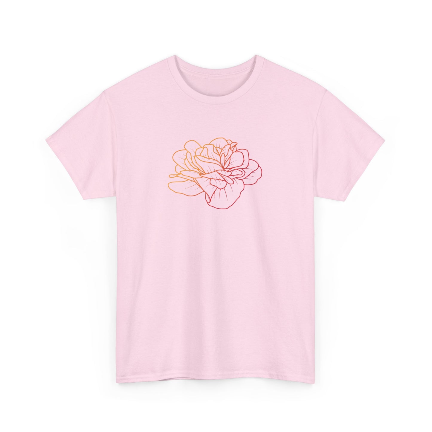 Colorful Rose Outline Short Sleeve Tee