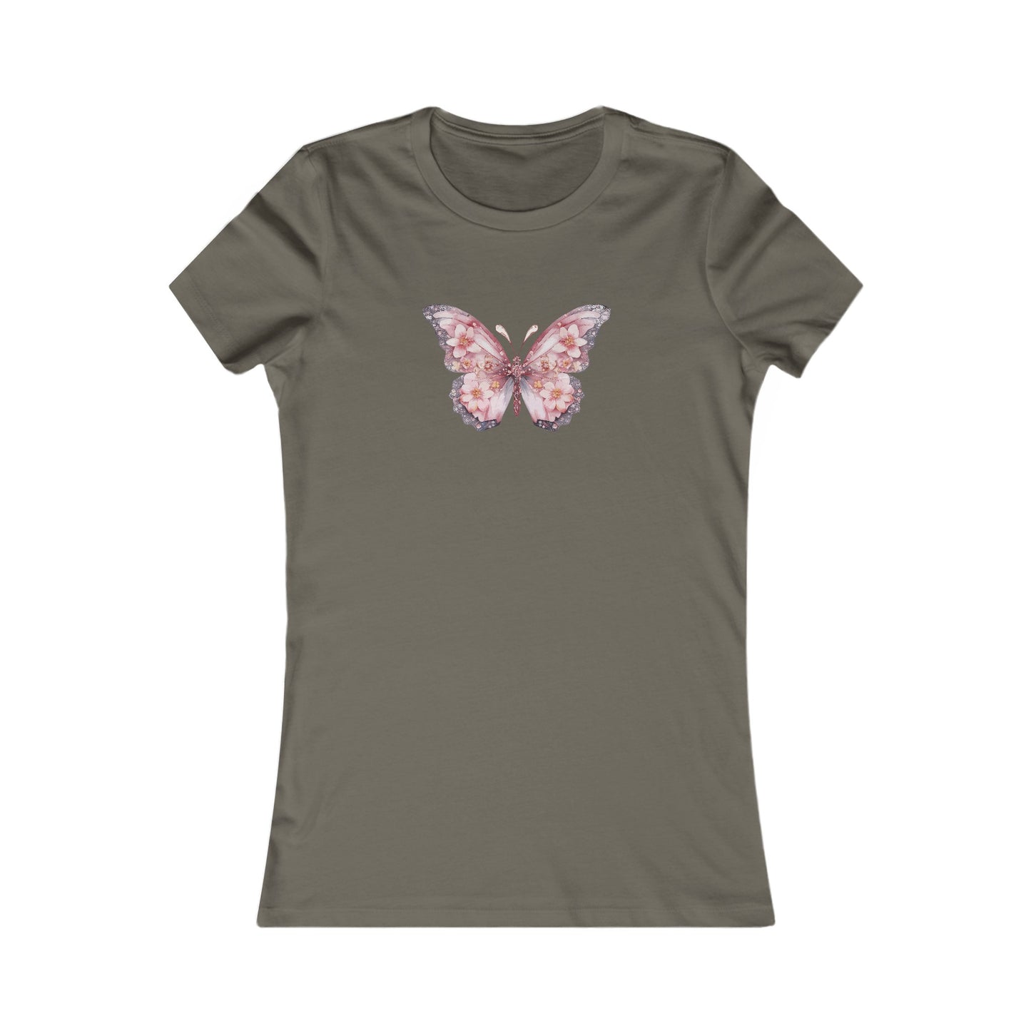 Floral Butterfly Fitted Tee
