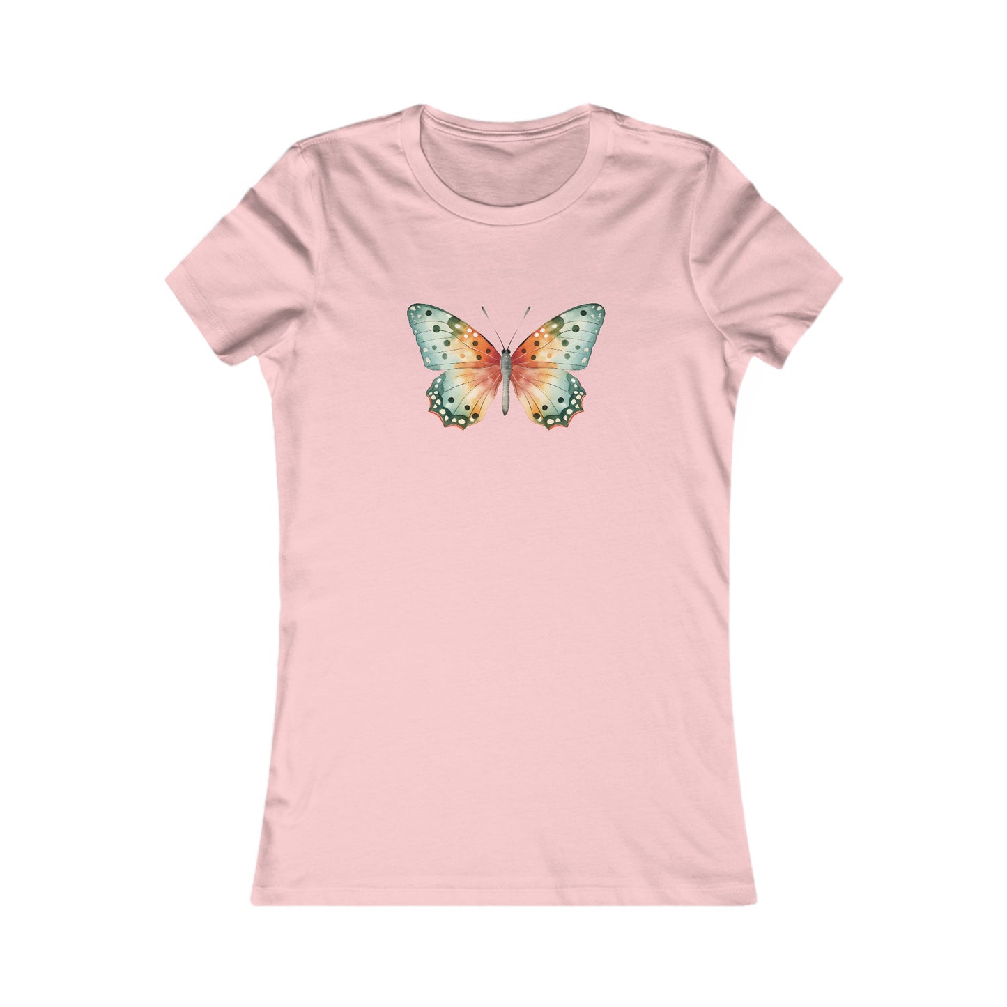 Watercolor Butterfly Fitted Tee