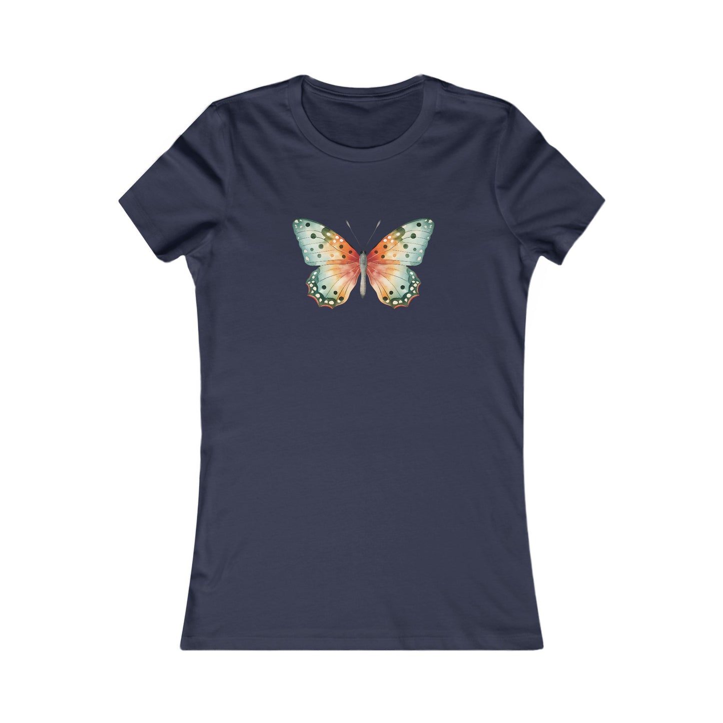Watercolor Butterfly Fitted Tee
