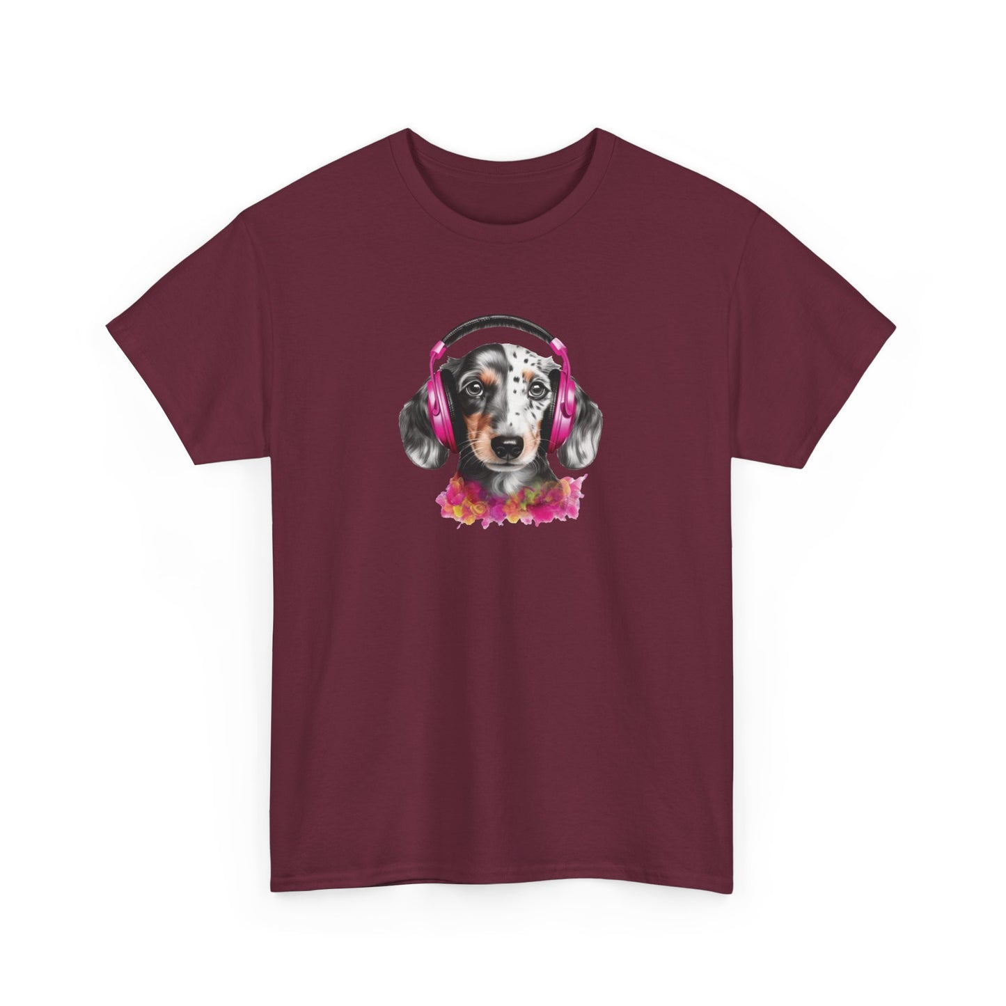 Dog with Headphones Short Sleeve Tee