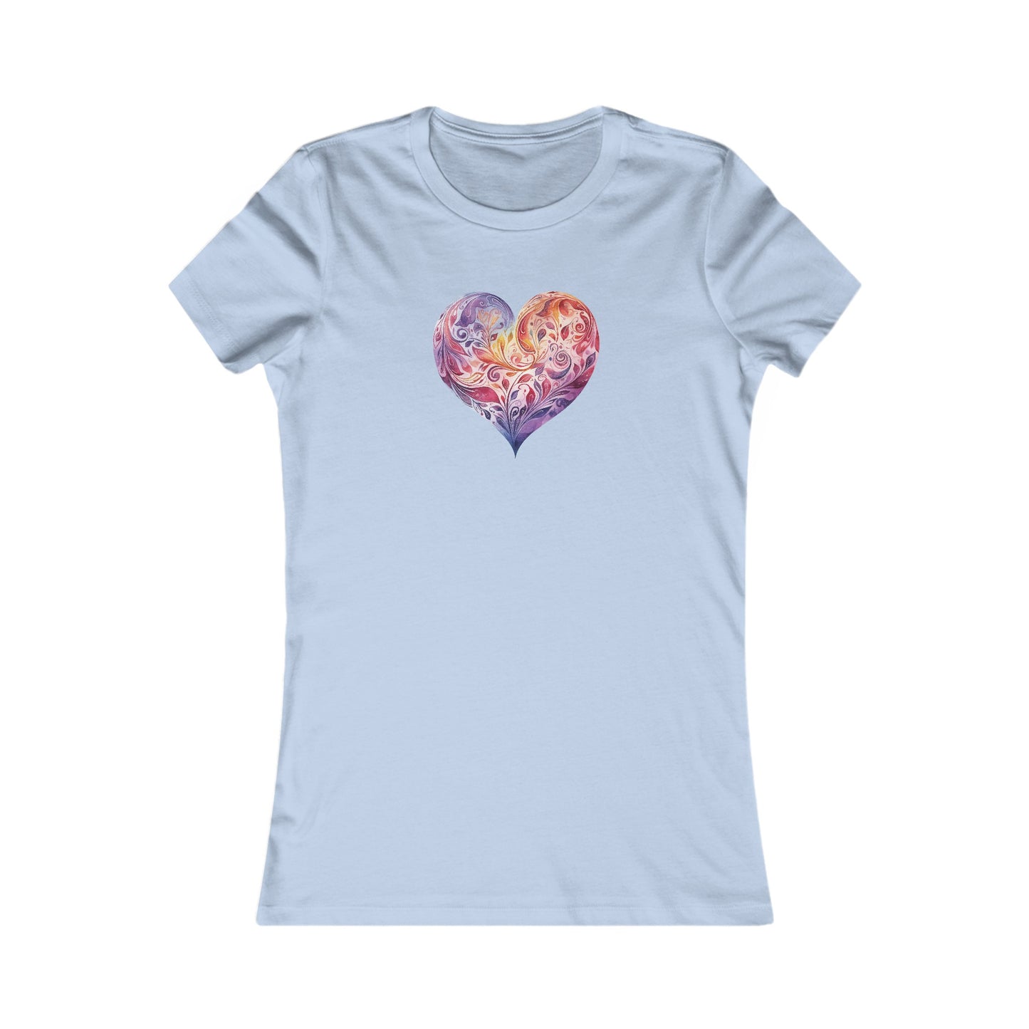Watercolor Heart Fitted Tee 003