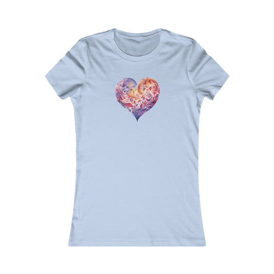 Watercolor Heart Fitted Tee 003