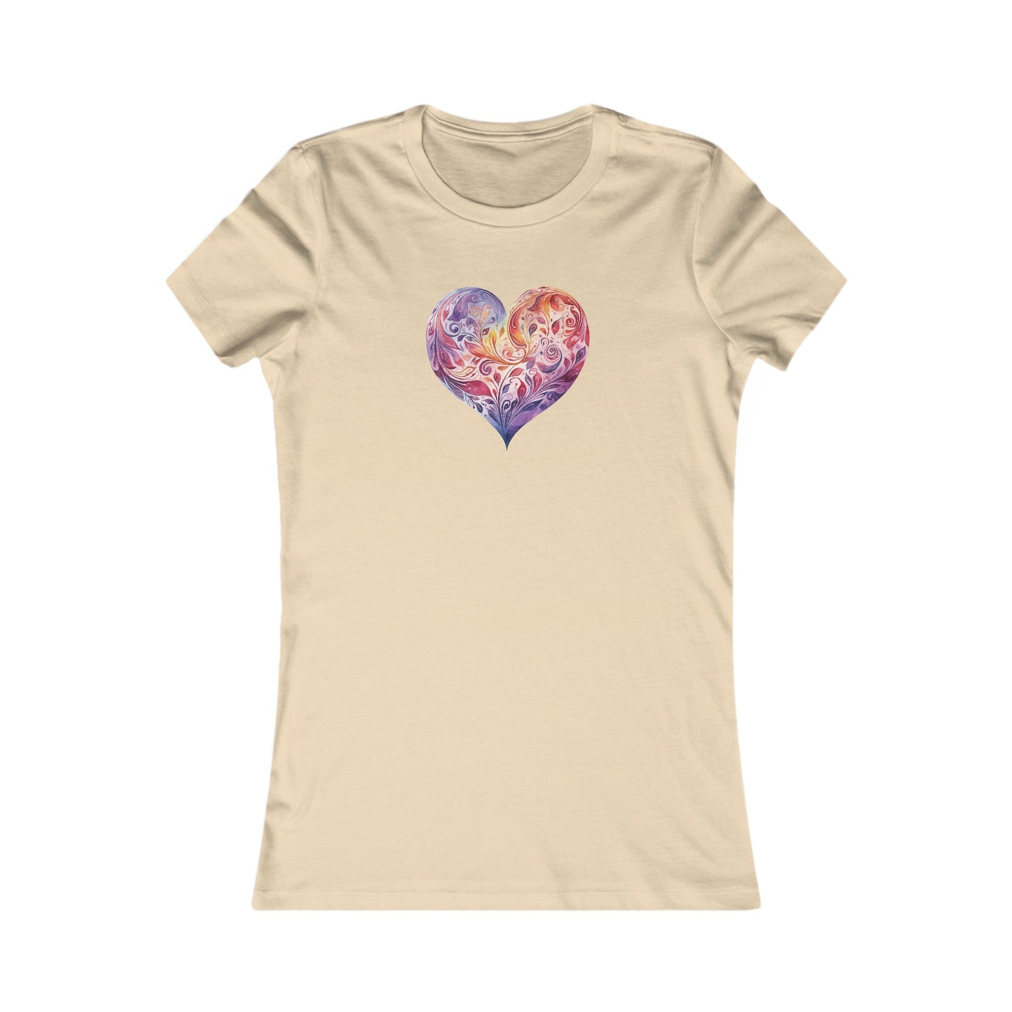 Watercolor Heart Fitted Tee 003