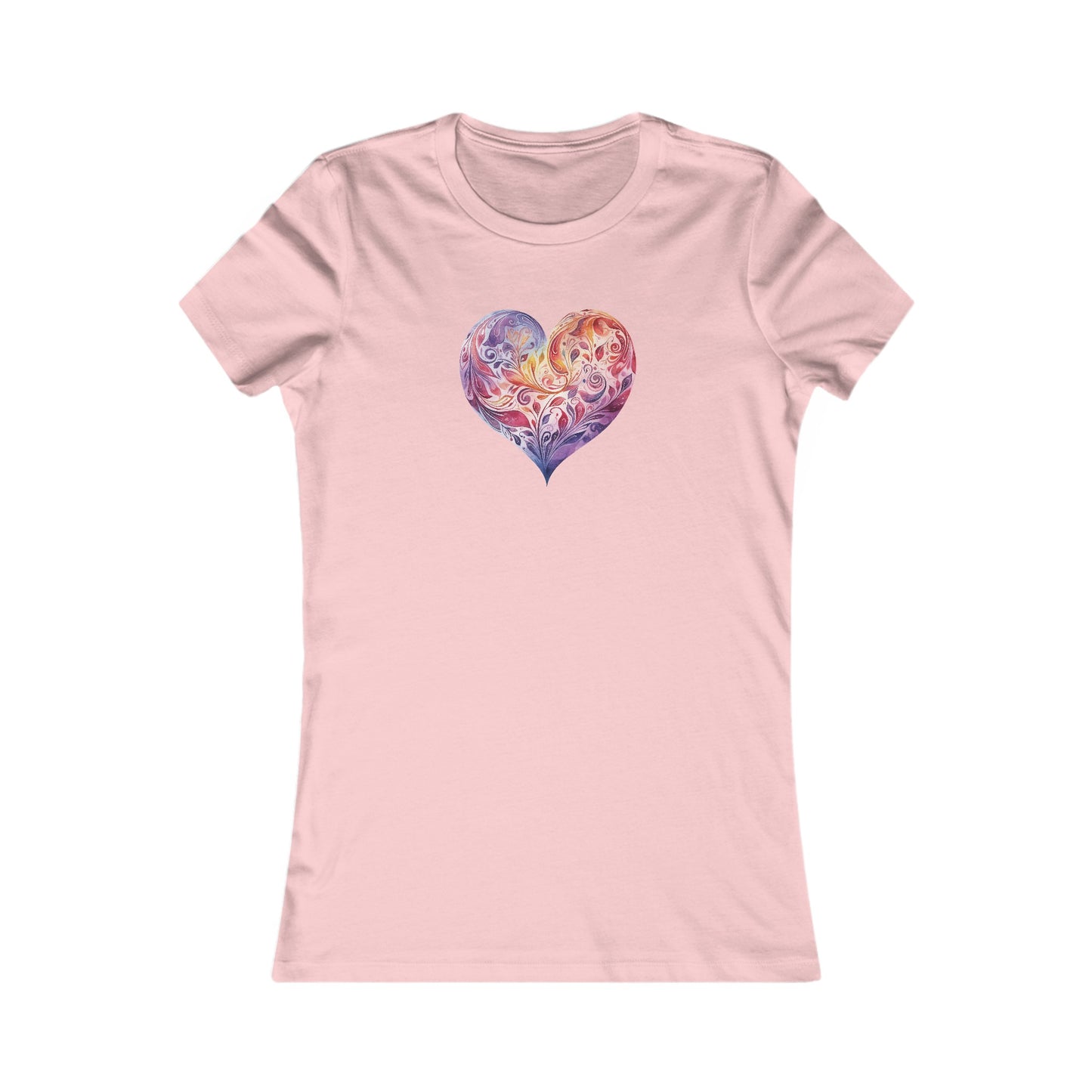Watercolor Heart Fitted Tee 003