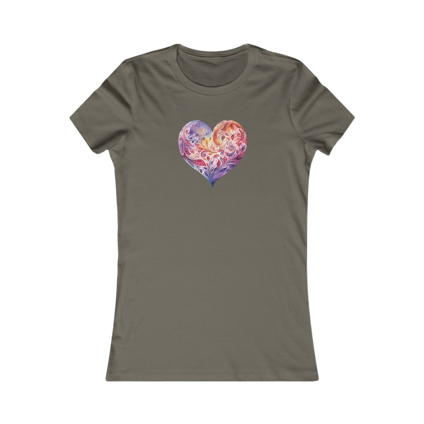 Watercolor Heart Fitted Tee 003