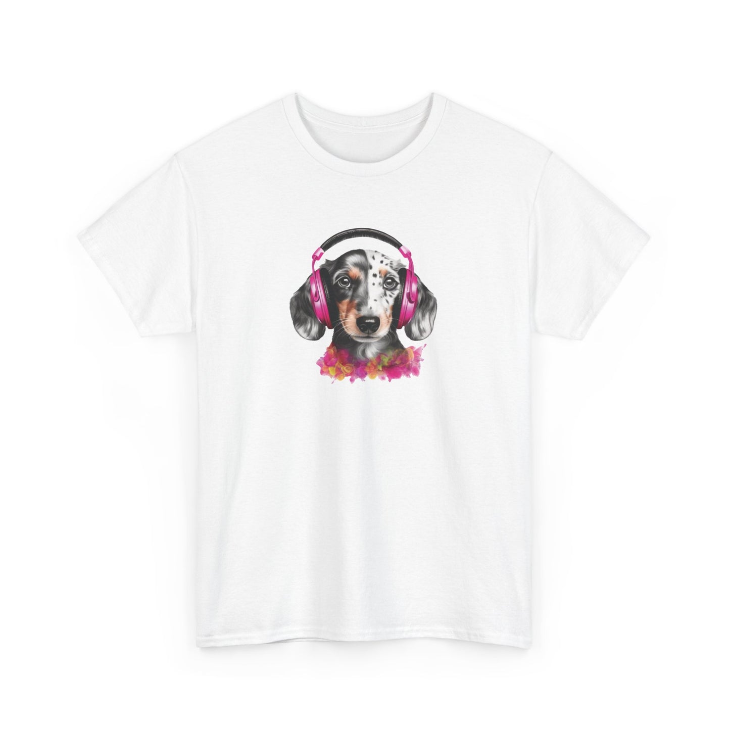 Dog with Headphones Short Sleeve Tee