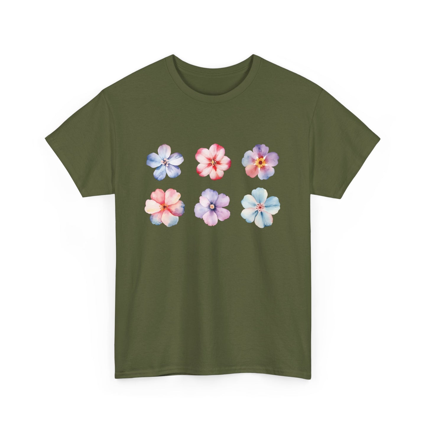 Watercolor Flowers Set Short Sleeve Tee