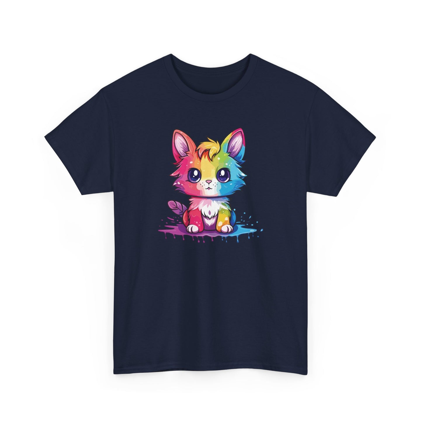 Rainbow Animated Cat Short Sleeve Tee