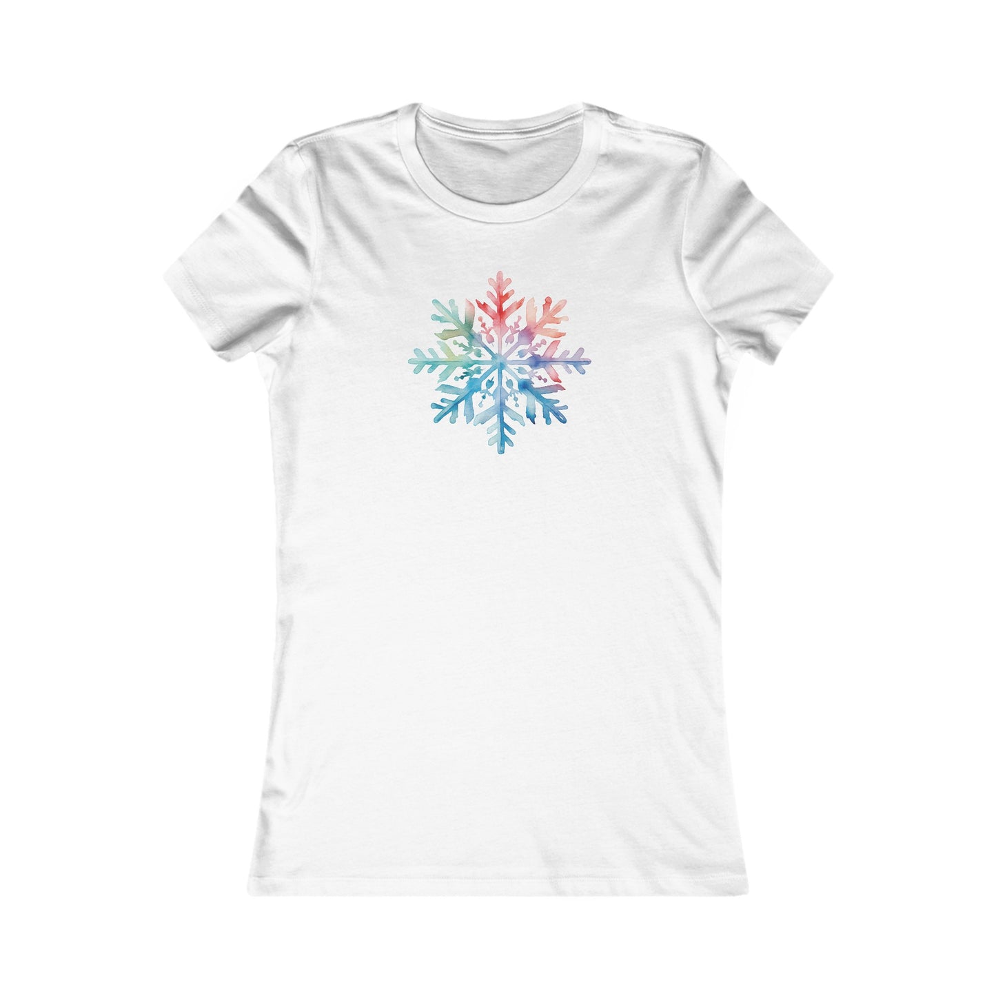 Watercolor Snowflake Fitted Tee