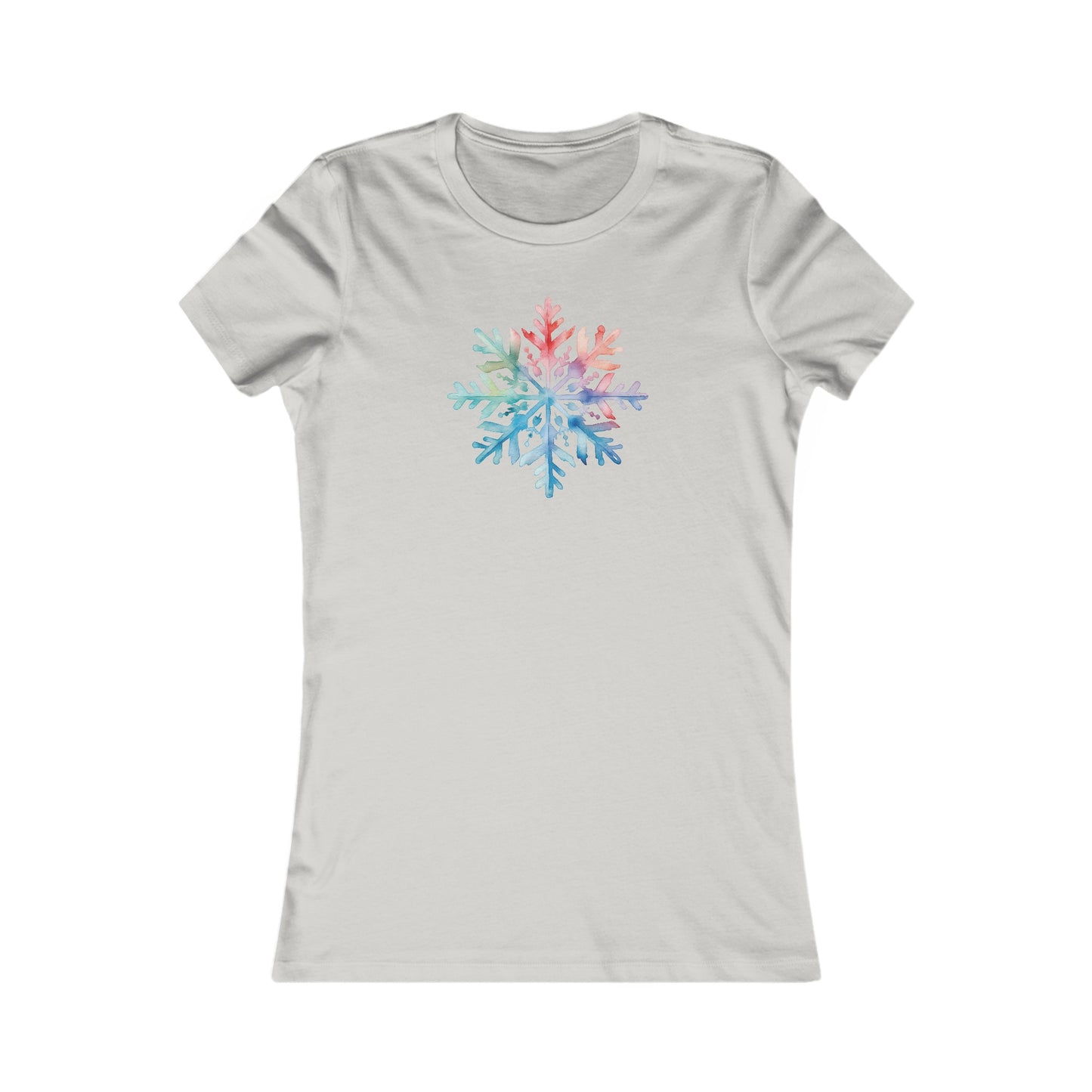 Watercolor Snowflake Fitted Tee