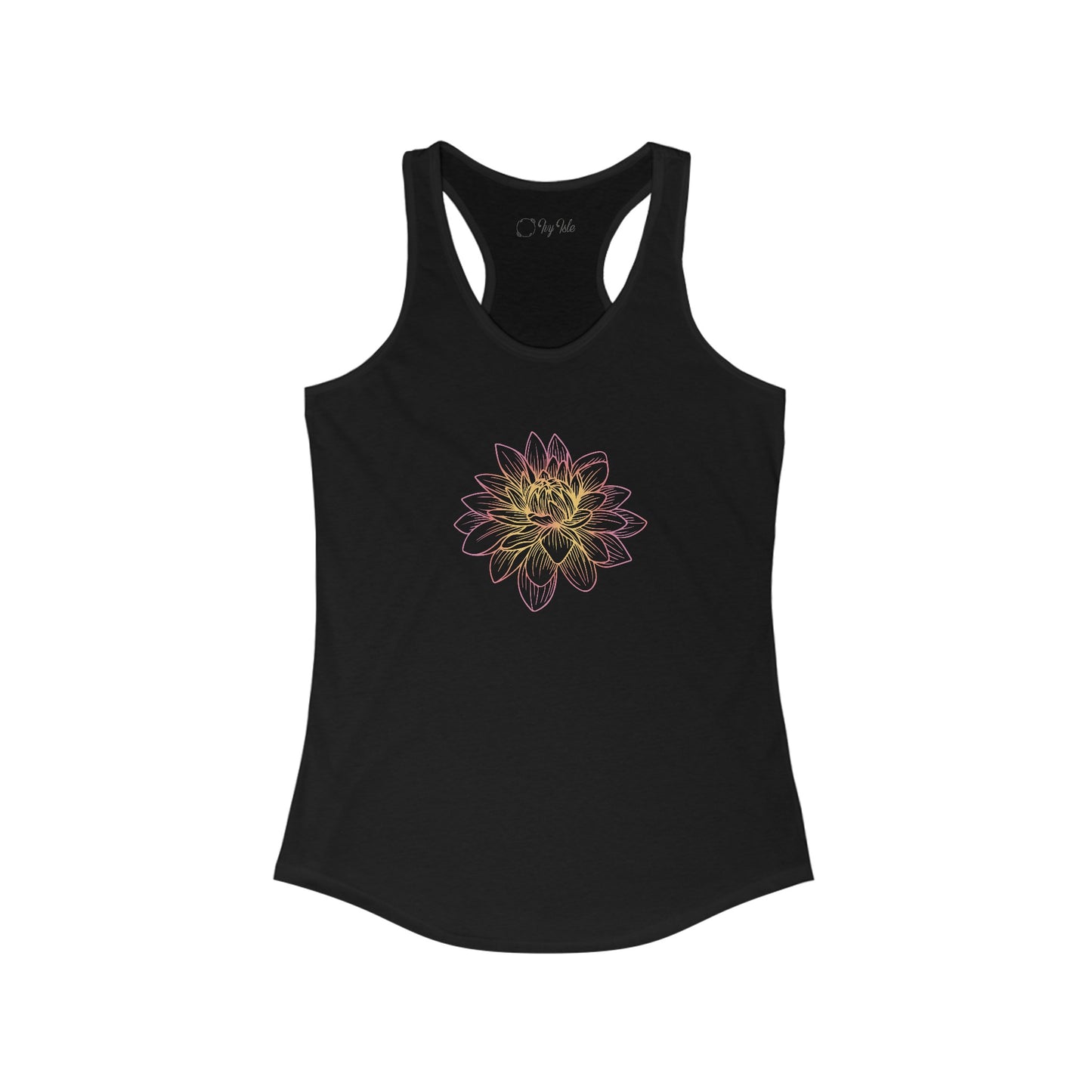 Colorful Lotus Outline Racerback Tank