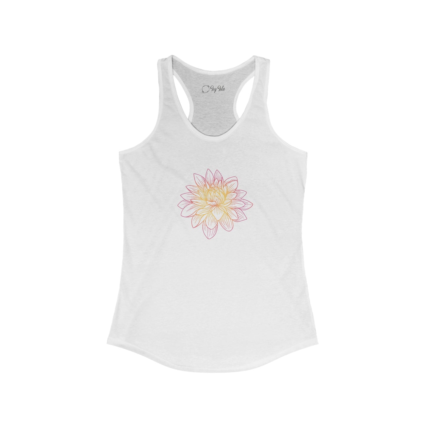Colorful Lotus Outline Racerback Tank