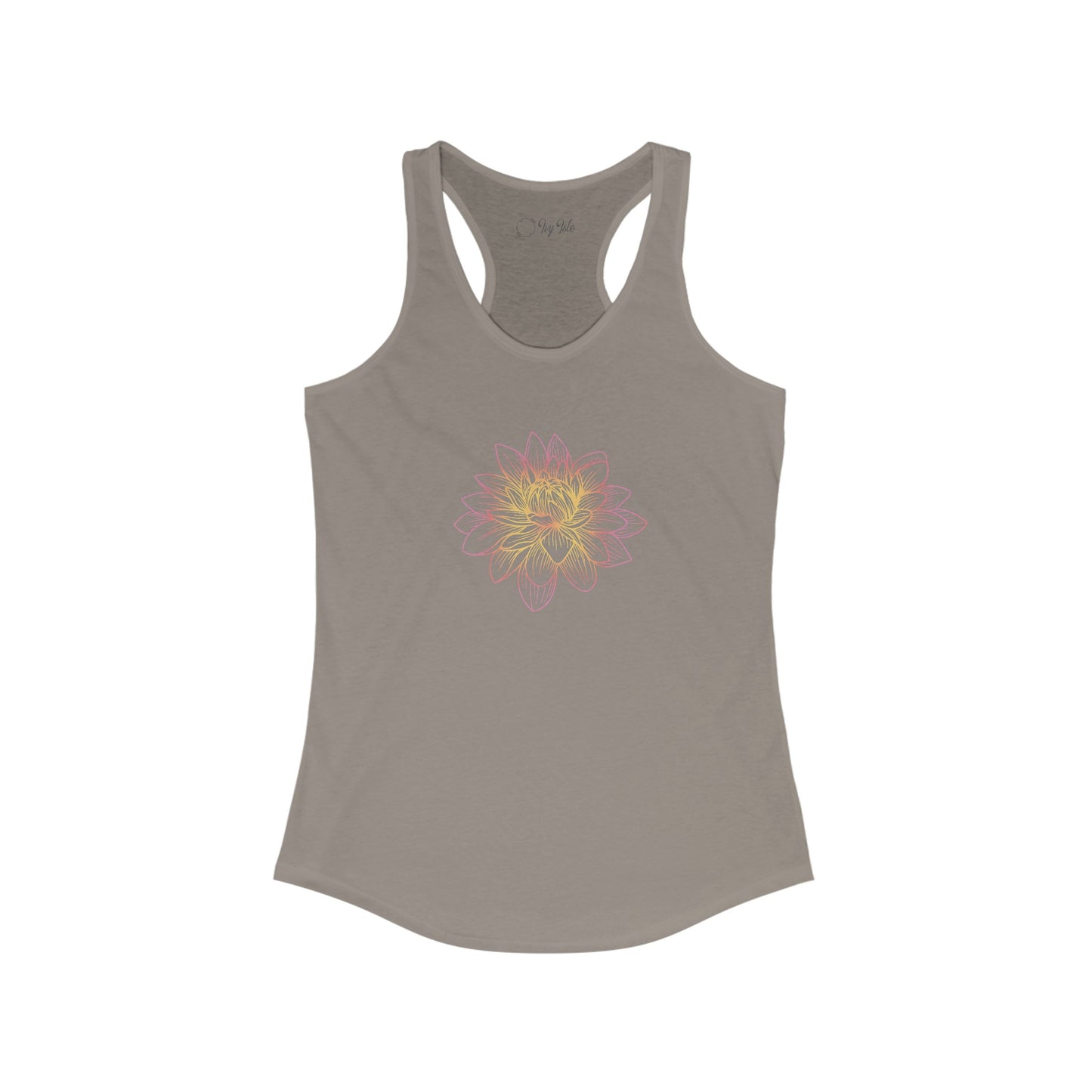 Colorful Lotus Outline Racerback Tank