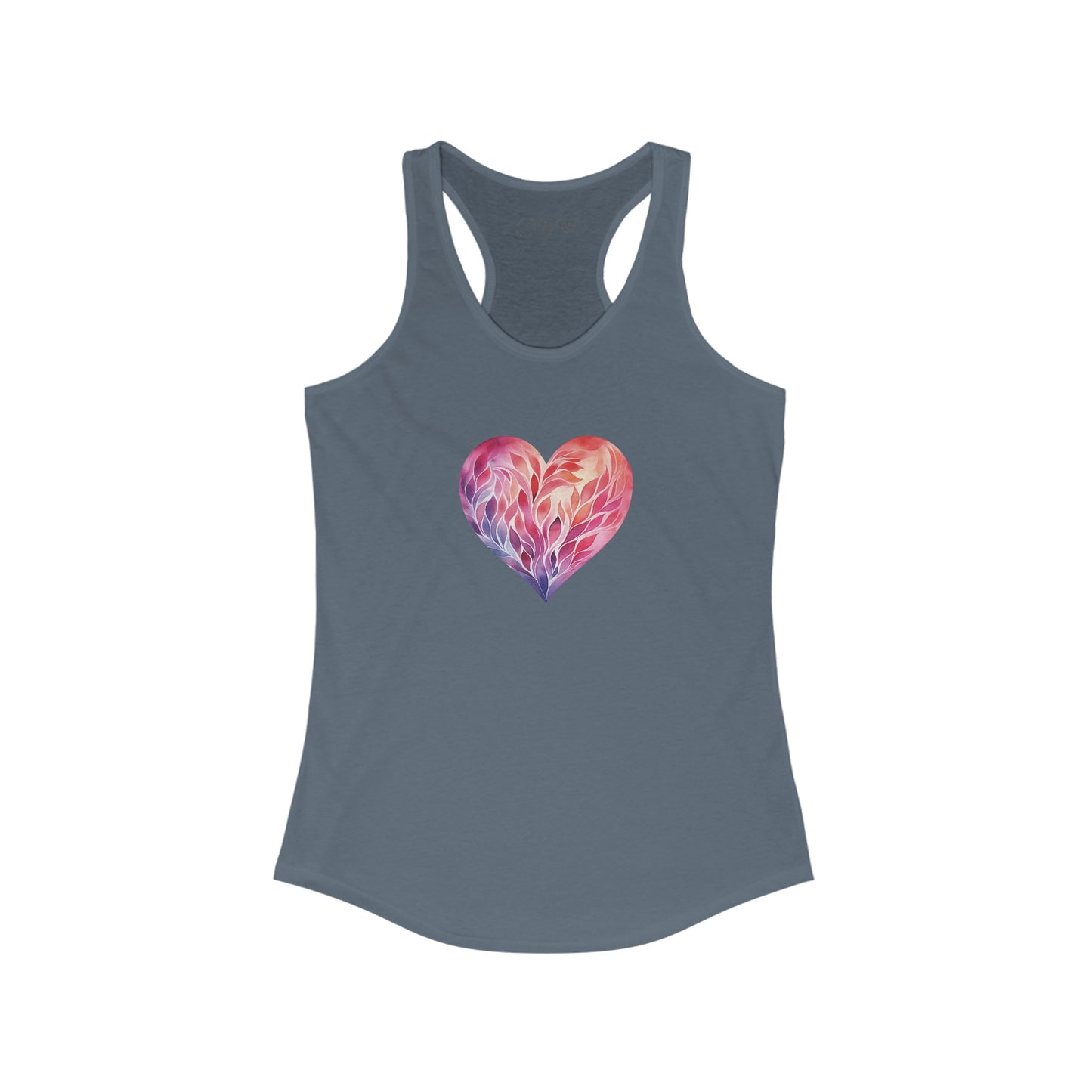 Watercolor Heart Racerback Tank 004