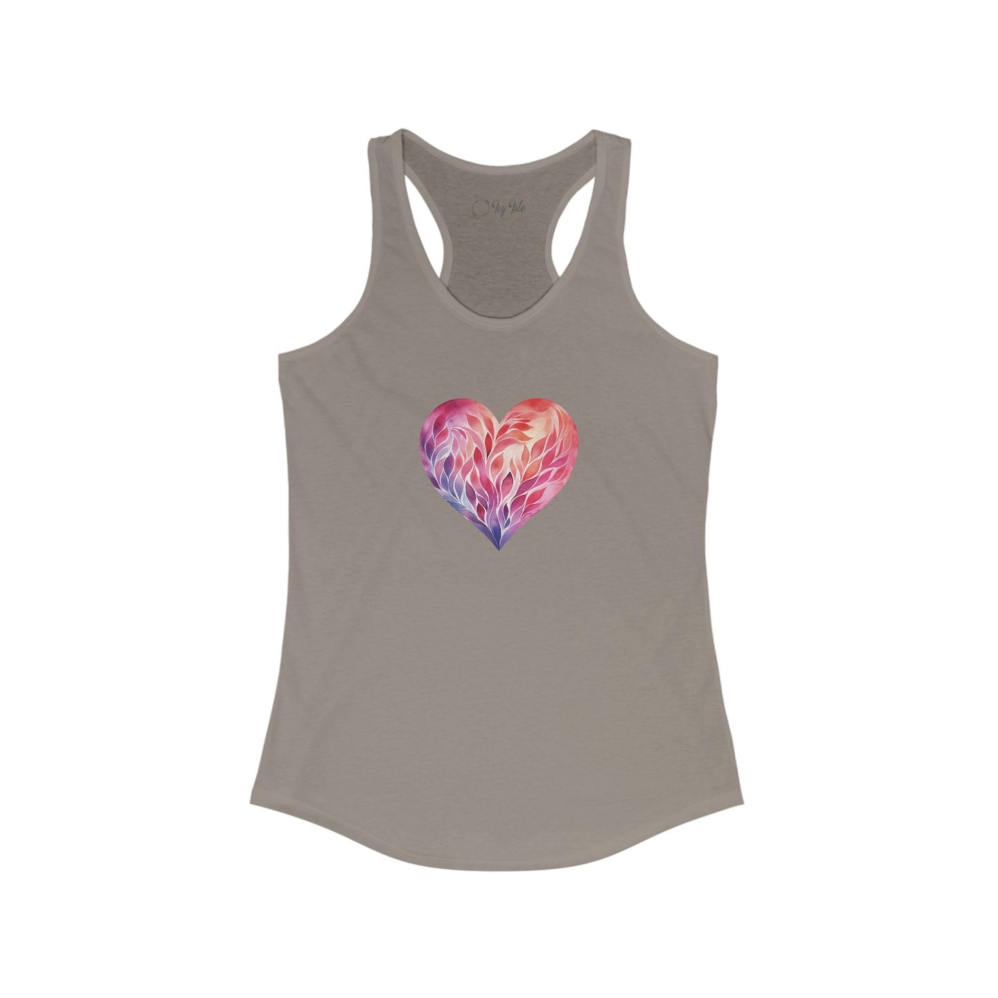 Watercolor Heart Racerback Tank 004