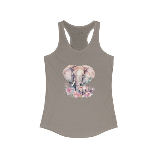 Watercolor Elephants Racerback Tank