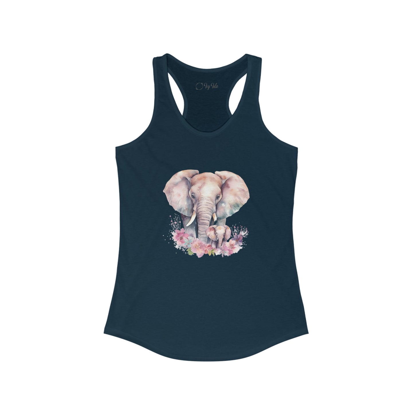 Watercolor Elephants Racerback Tank