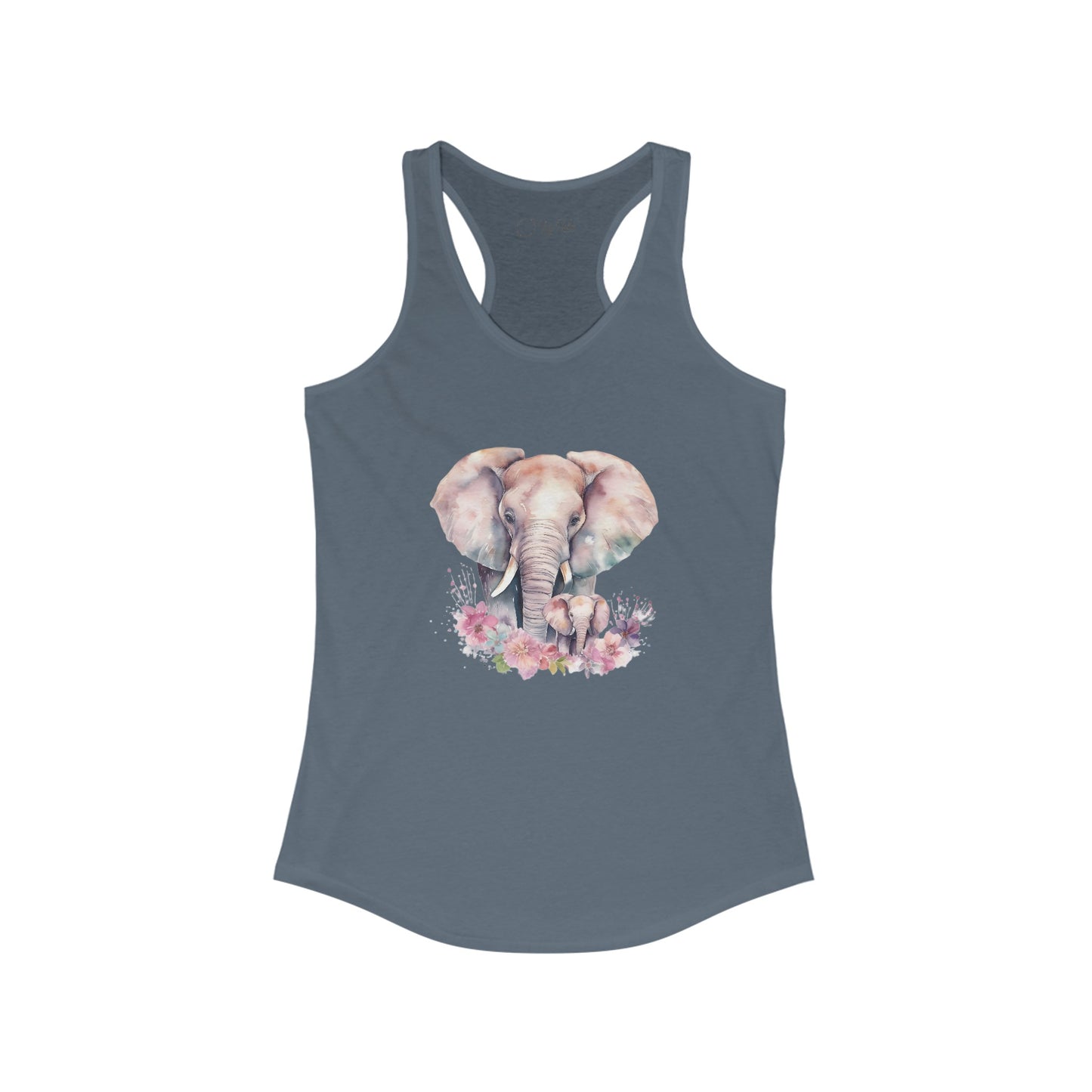 Watercolor Elephants Racerback Tank