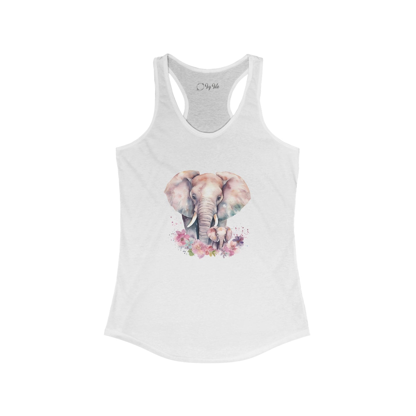 Watercolor Elephants Racerback Tank