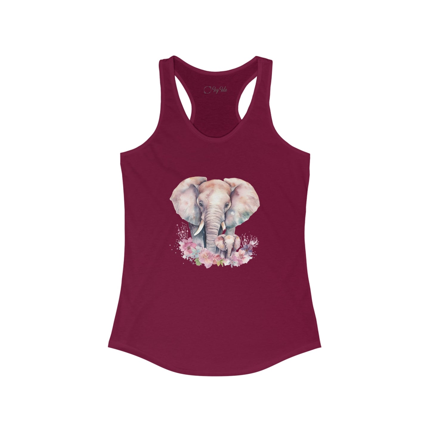 Watercolor Elephants Racerback Tank