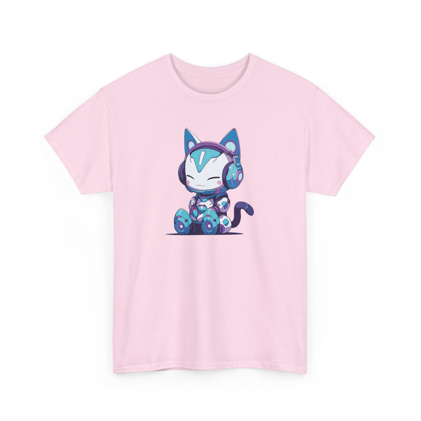 Futuristic Cat with Headphones Short Sleeve Tee