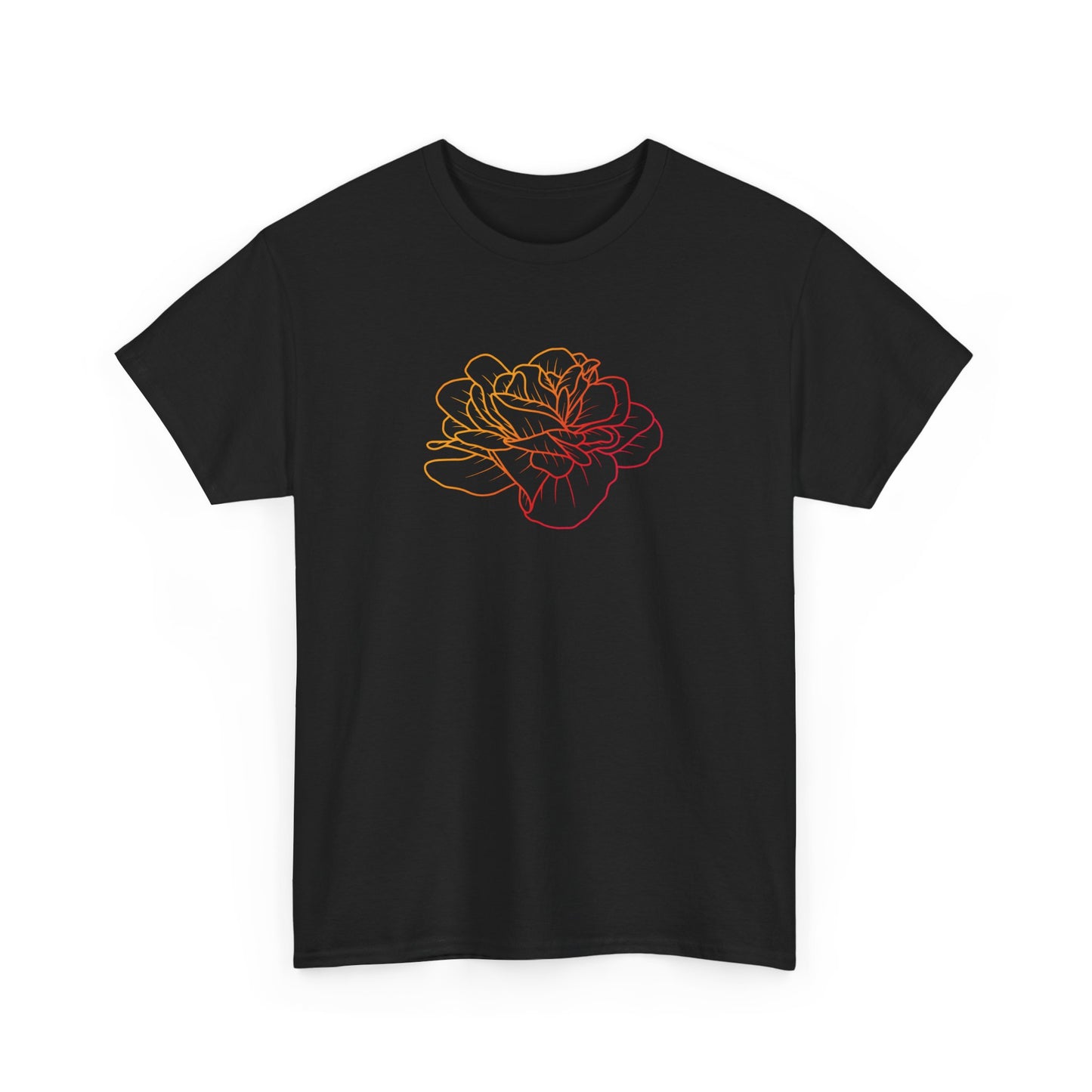 Colorful Rose Outline Short Sleeve Tee