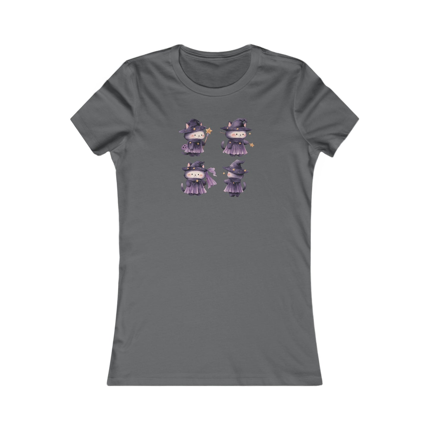 Cute Witch Cat Set Fitted Tee