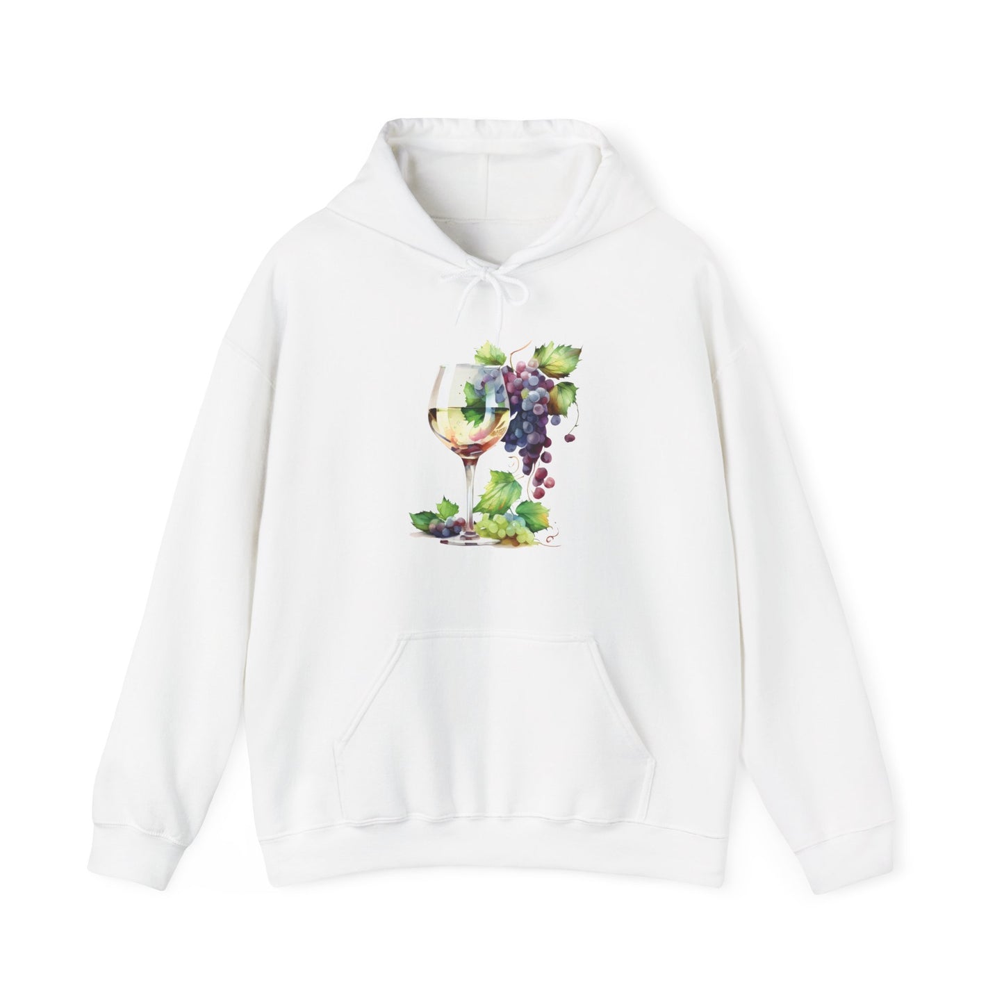 Watercolor White Wine Hooded Sweatshirt
