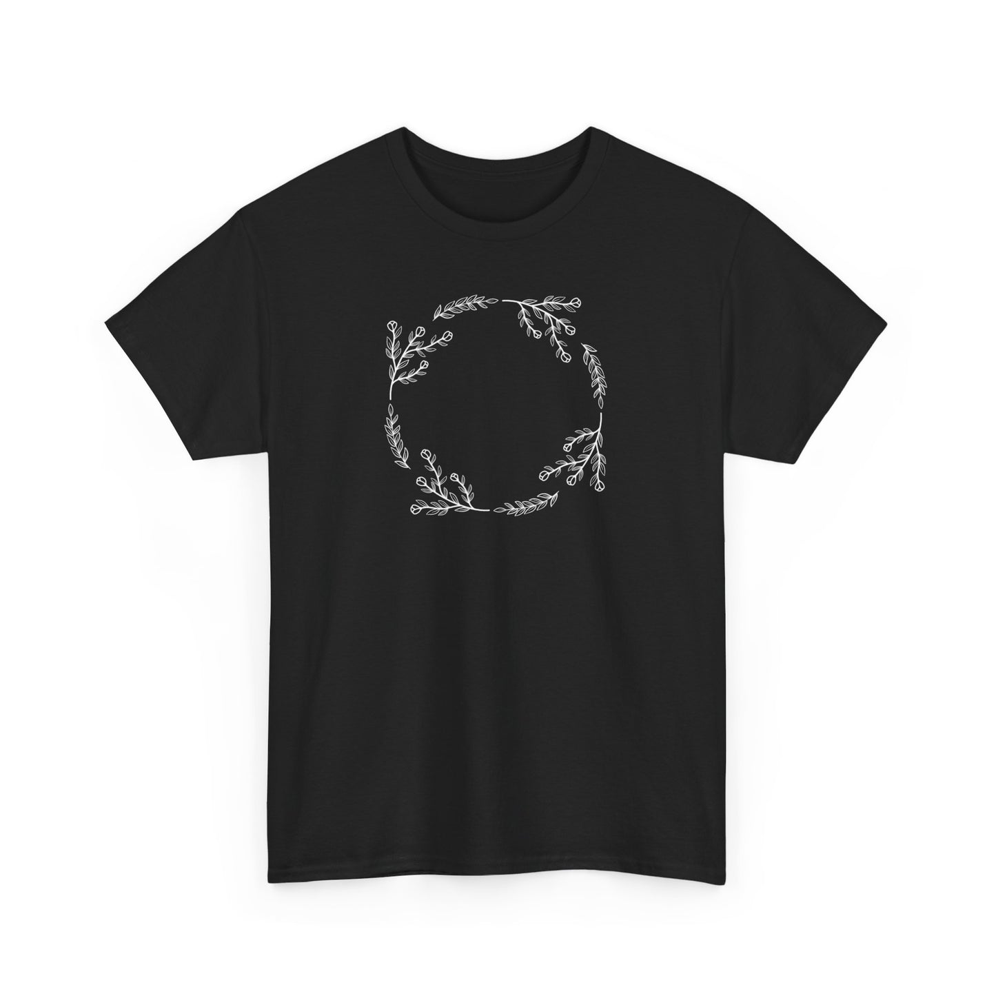 Flower and Leaf Circle Short Sleeve Tee