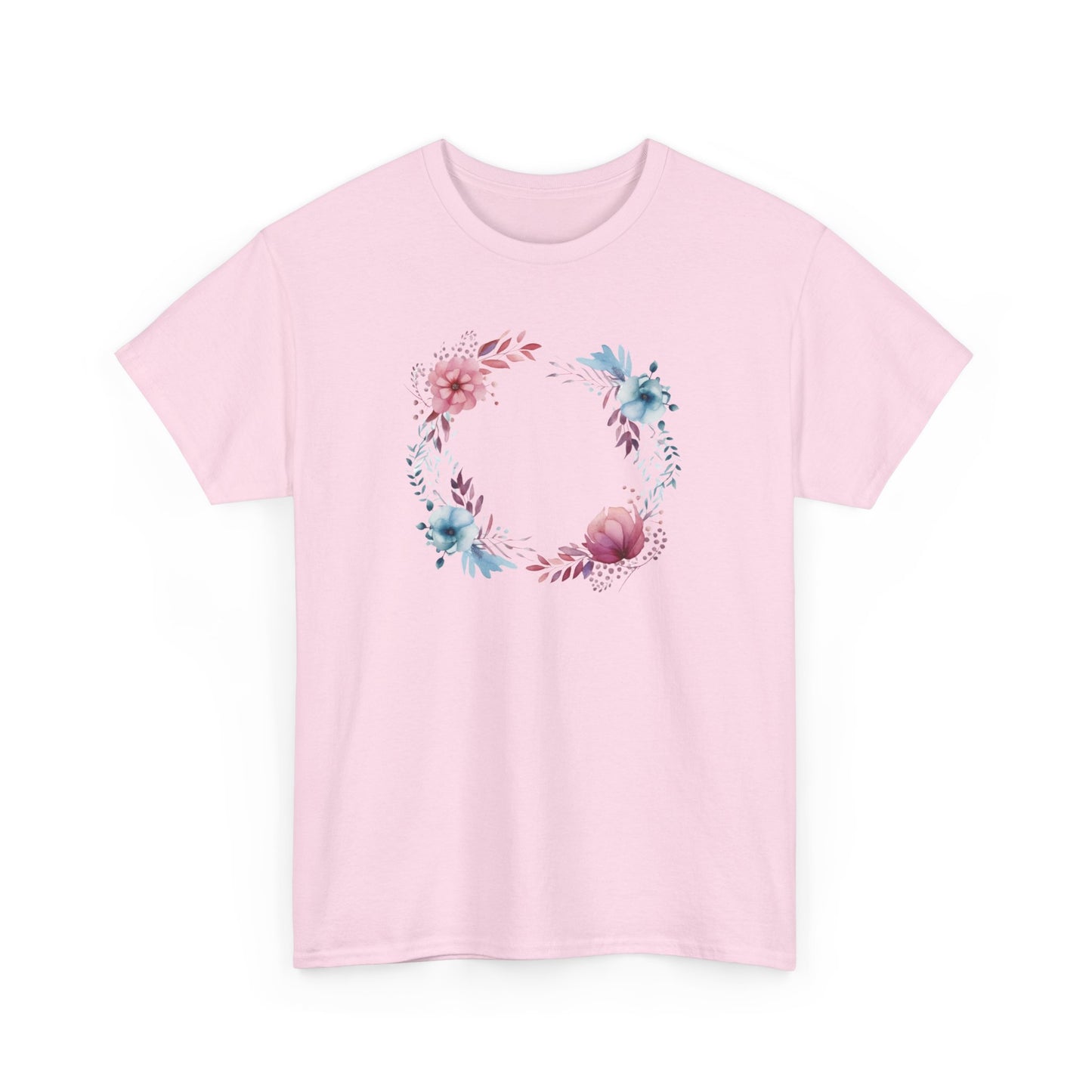 Watercolor Flowers Circle Short Sleeve Tee