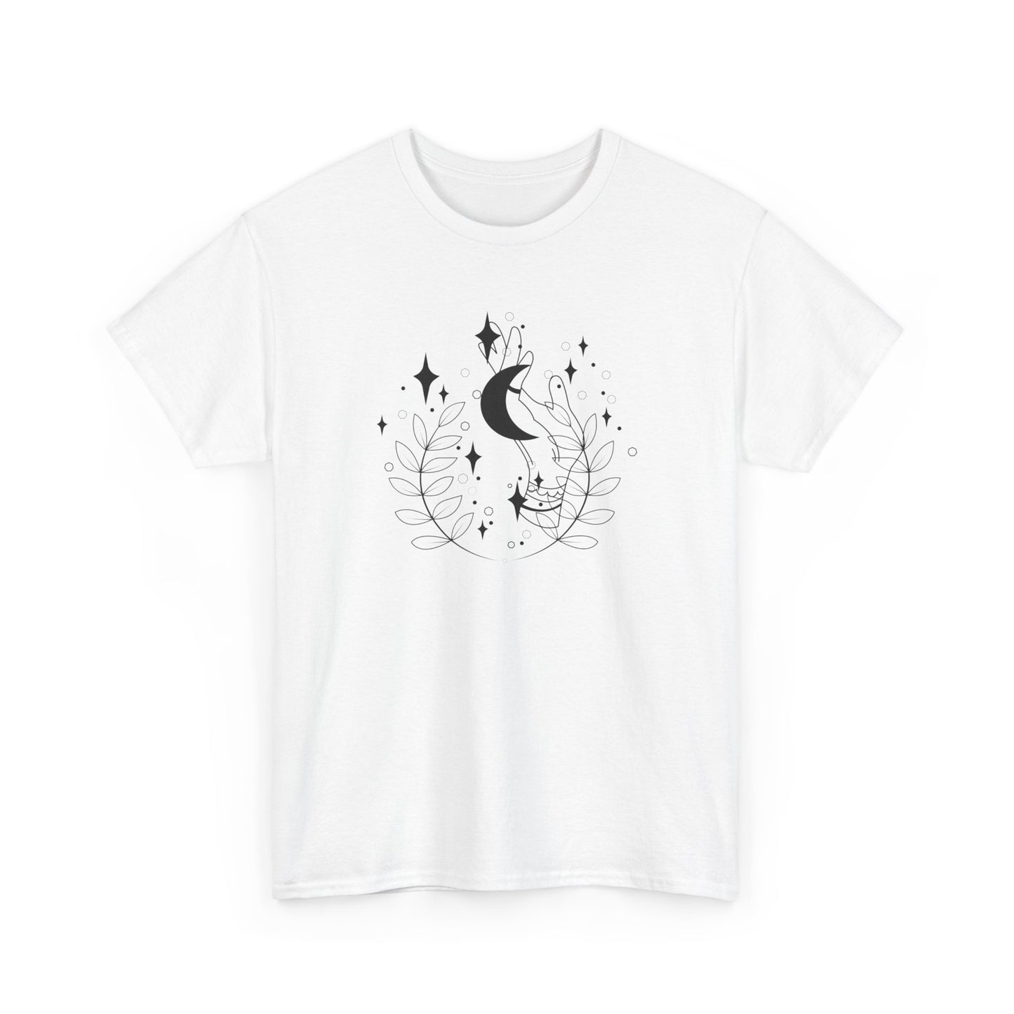 Crescent Moon and Leaves Short Sleeve Tee