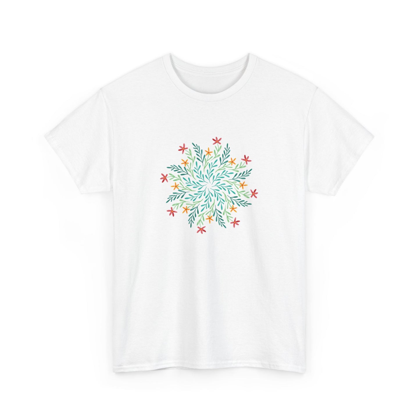 Leaf and Flowers Mandala Short Sleeve Tee
