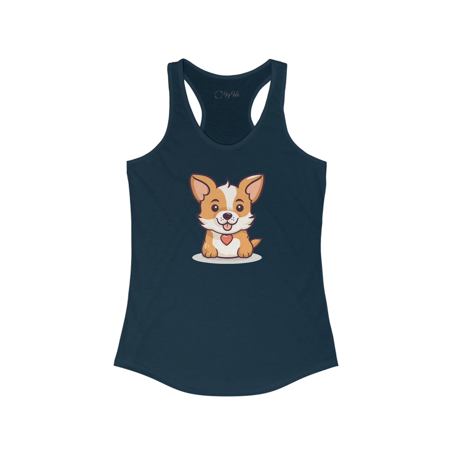 Cute Dog with Heart Racerback Tank