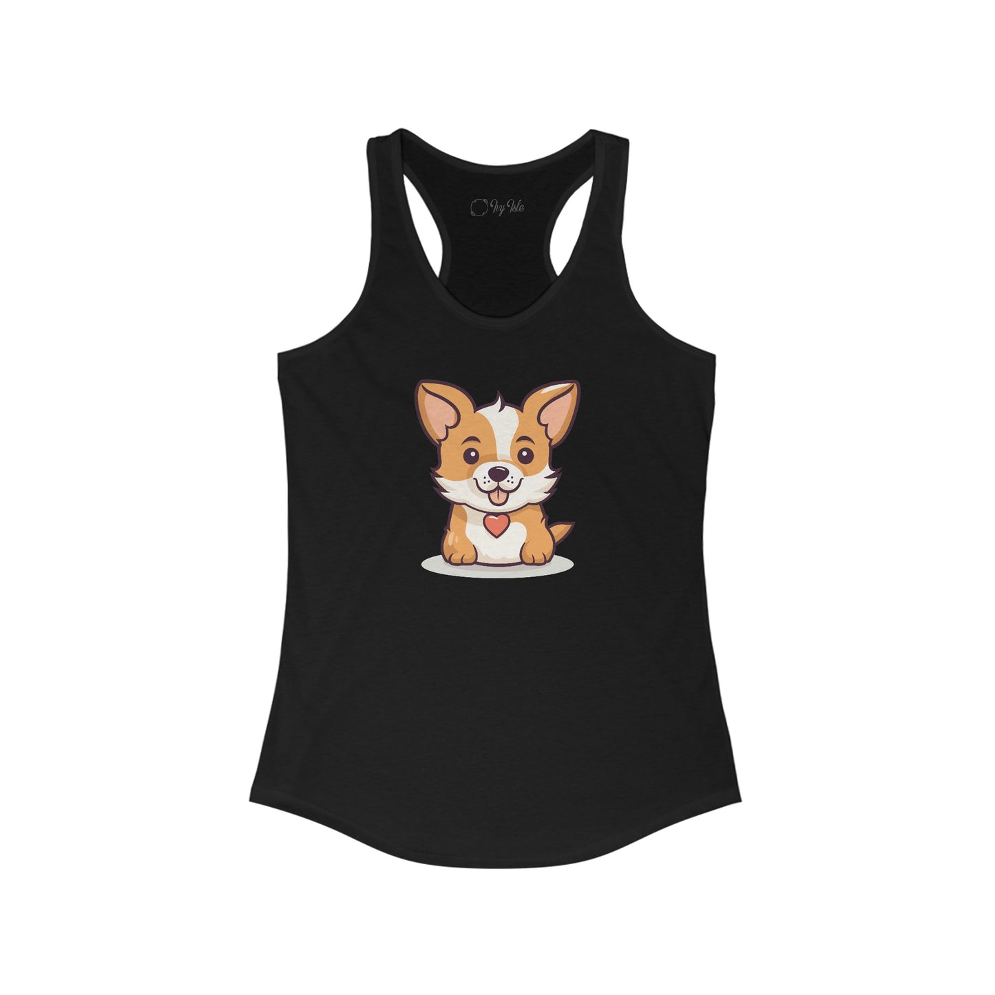 Cute Dog with Heart Racerback Tank
