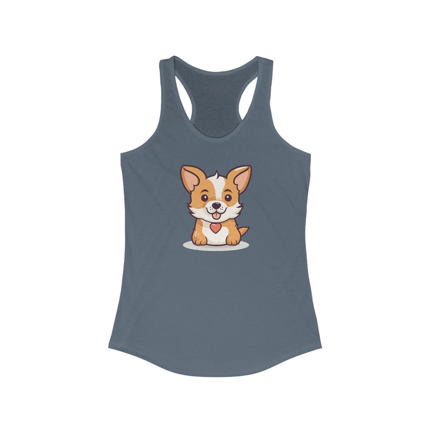 Cute Dog with Heart Racerback Tank