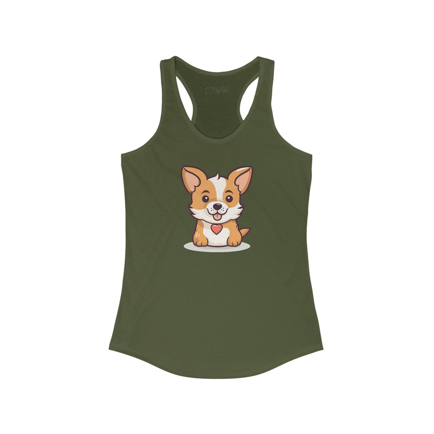 Cute Dog with Heart Racerback Tank