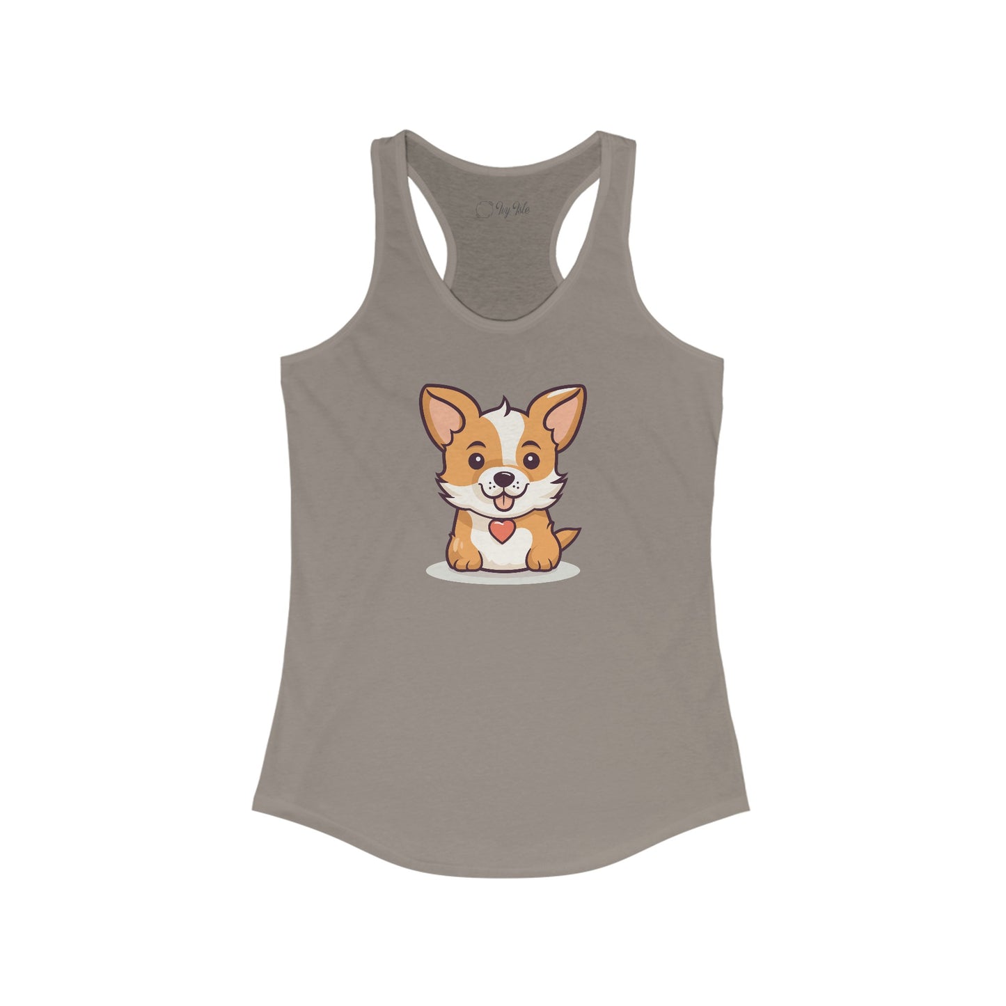 Cute Dog with Heart Racerback Tank