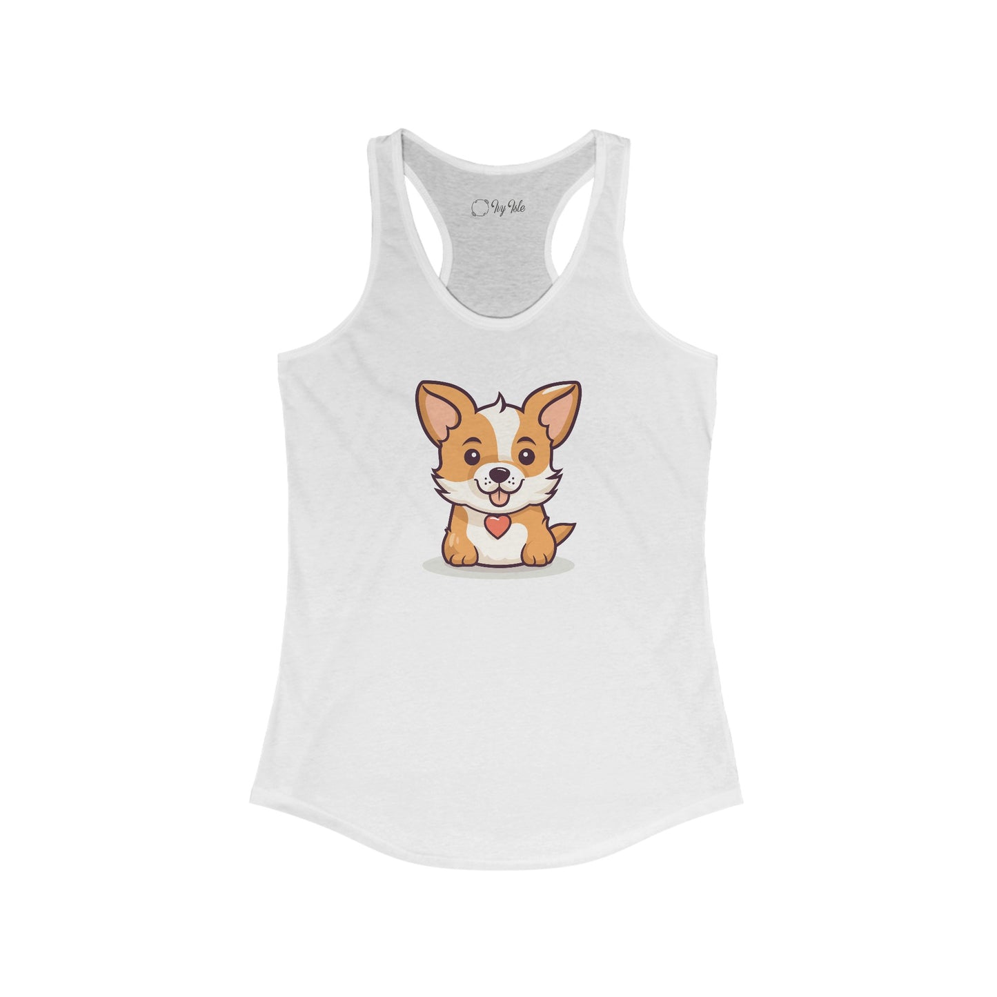 Cute Dog with Heart Racerback Tank