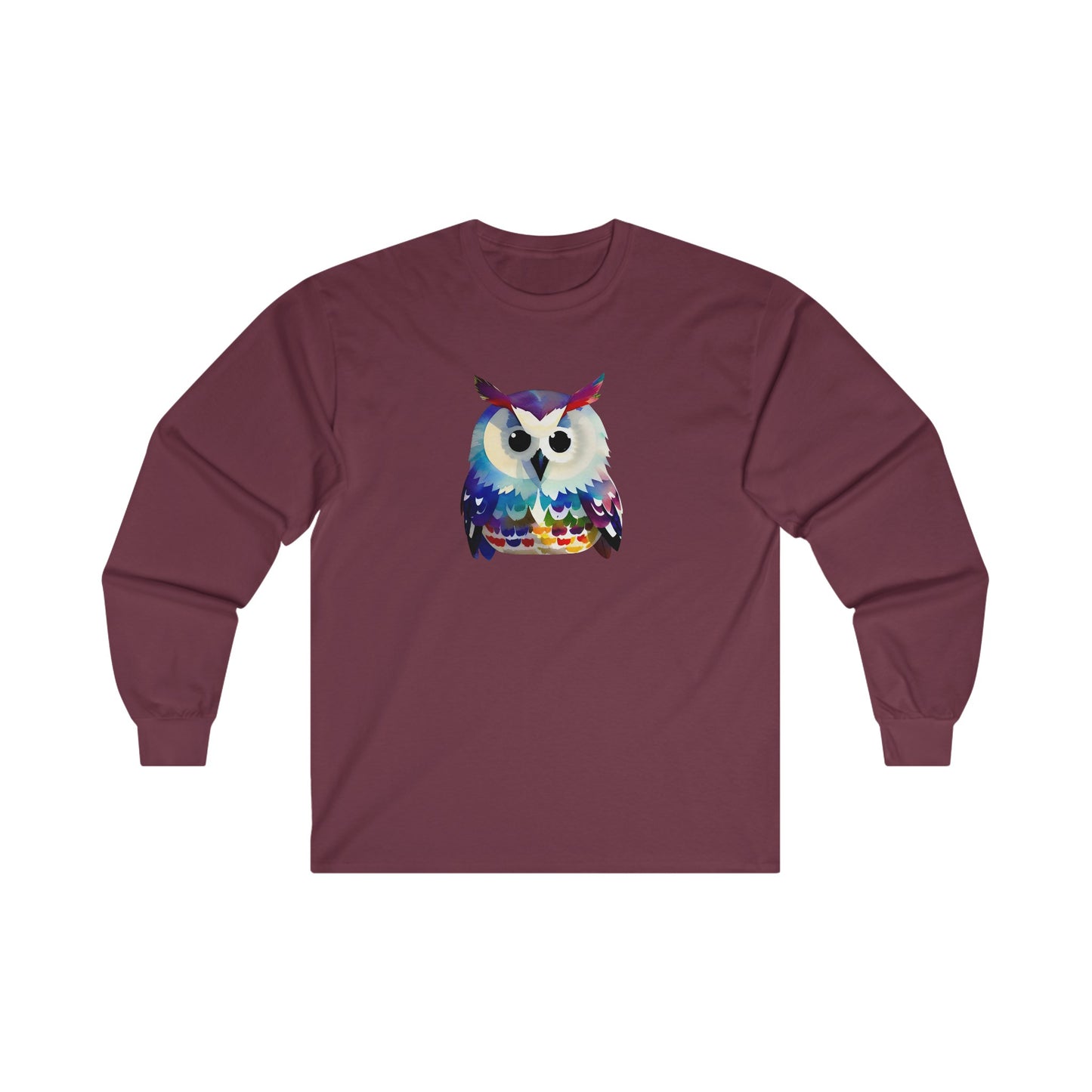Watercolor Owl Long Sleeve Tee