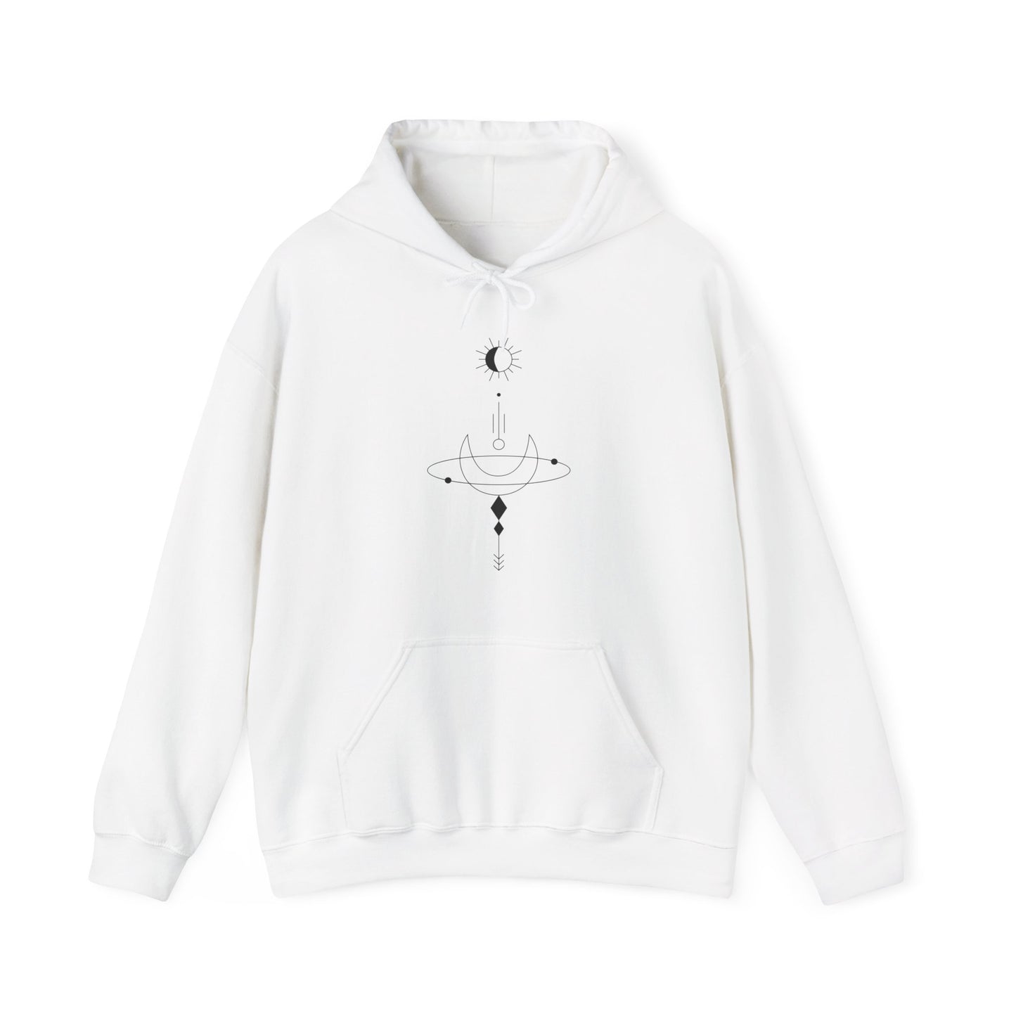 Linear Sun and Moon Hooded Sweatshirt