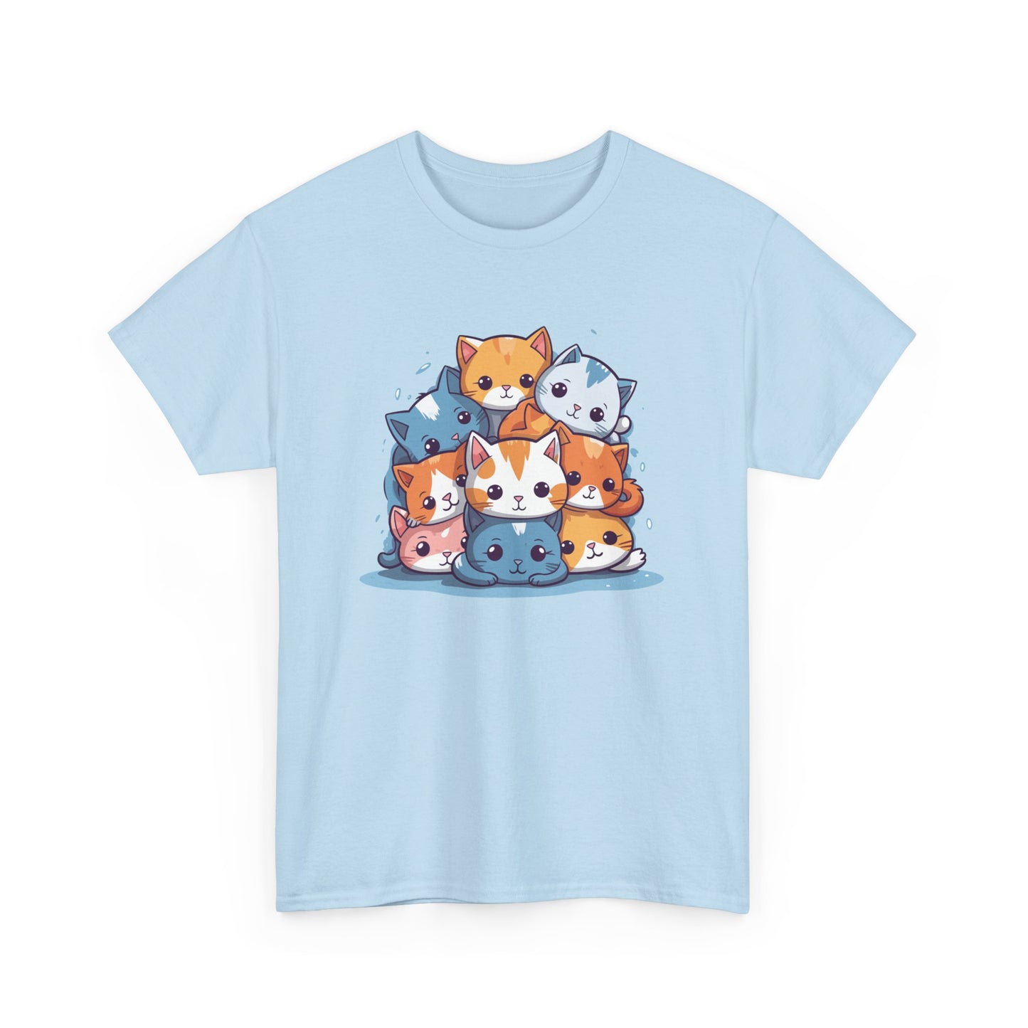 Cute Cat Pile Short Sleeve Tee