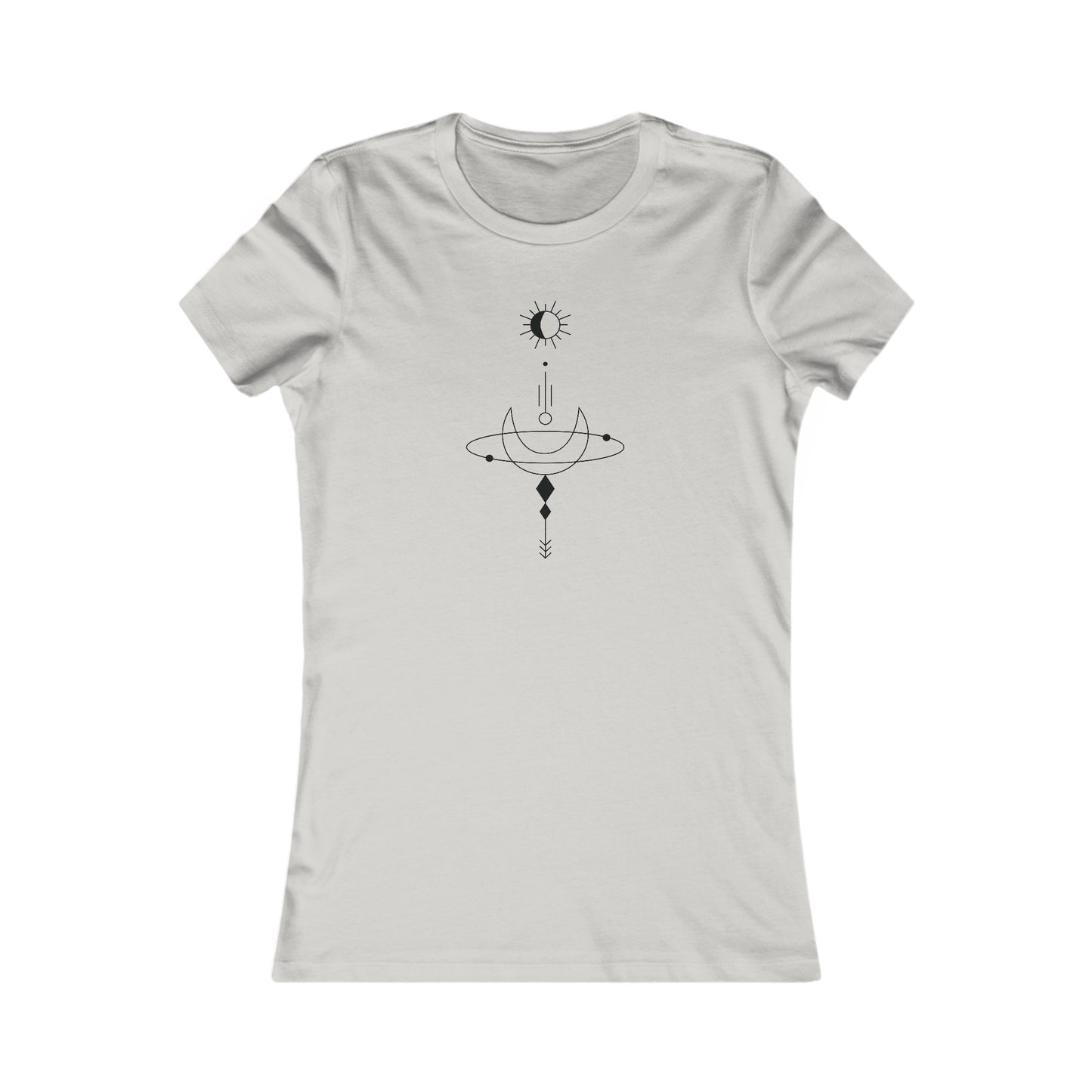 Linear Sun and Moon Fitted Tee