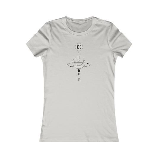 Linear Sun and Moon Fitted Tee