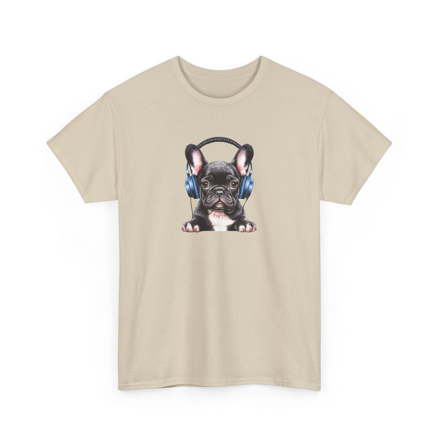 French Bulldog with Headphones Short Sleeve Tee
