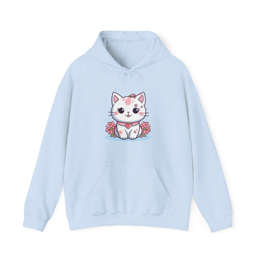 Cute Pink Cat Hooded Sweatshirt