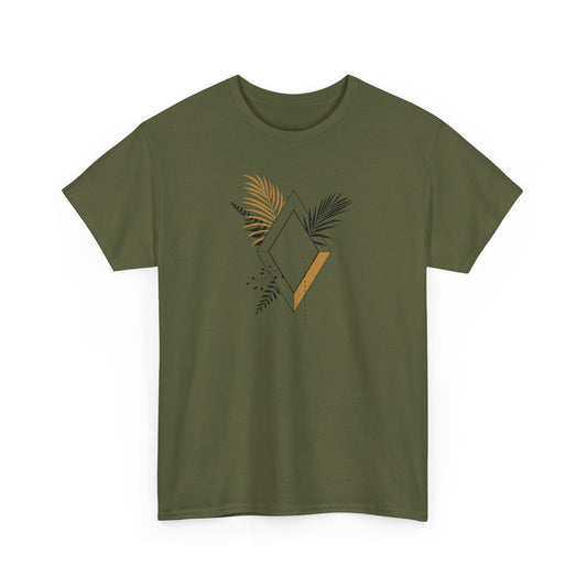 Black and Gold Leafy Diamond Short Sleeve Tee
