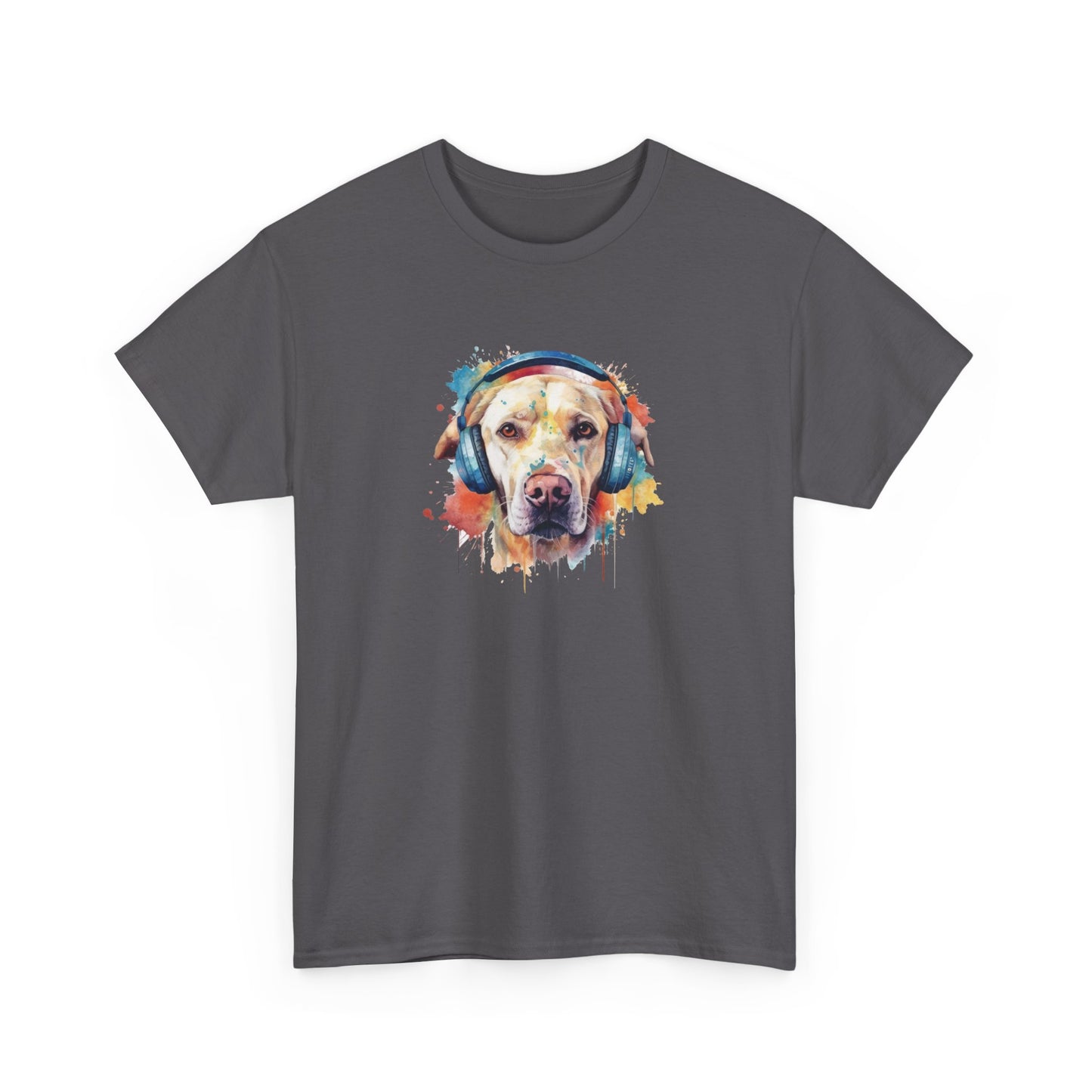 Labrador Retriever with Headphones Short Sleeve Tee